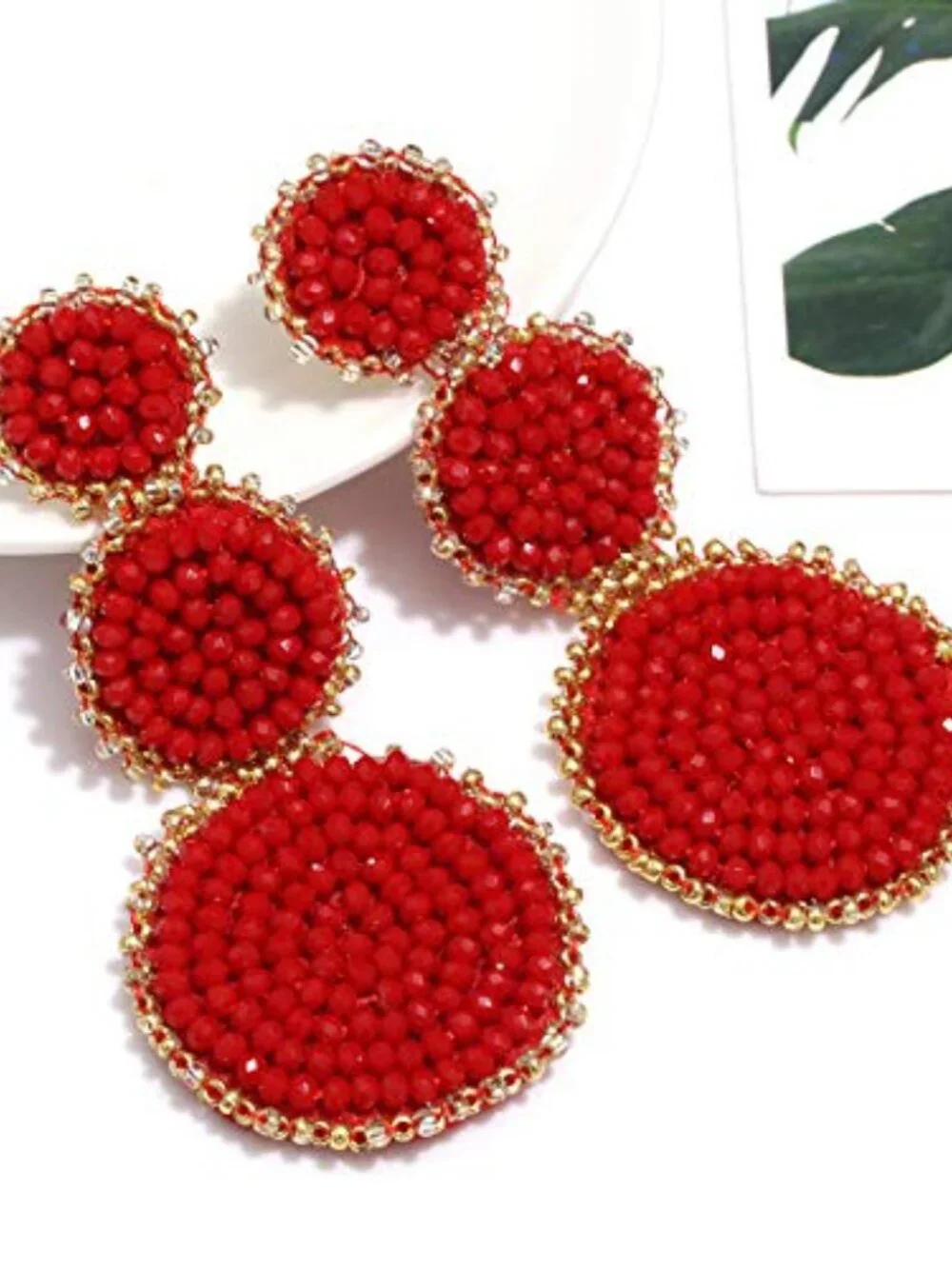 Beaded Drop Earrings Statement Seed Bead Earring